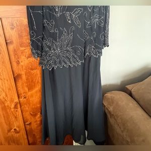 Navy blue size 20W  maxi fancy silk dress